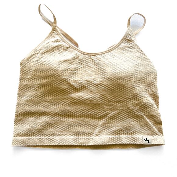 Joy Lab Women's Scoop Neck Waffle Fabric Sports Bra Crop Top w adjustable strap - Picture 1 of 6